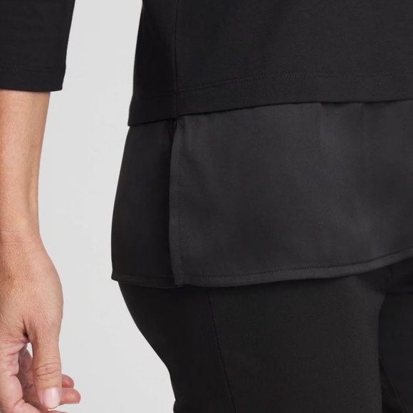 NWT Chicos Caviar Satin Mix Tunic Size 2 Large - Picture 2 of 9